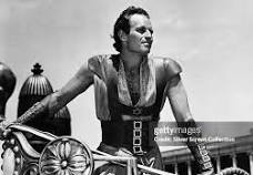 Actor, Charlton Heston riding a chariot in Ben Hur 1959 film