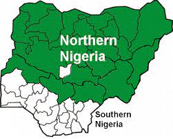 Nigeria map showing North-South divide